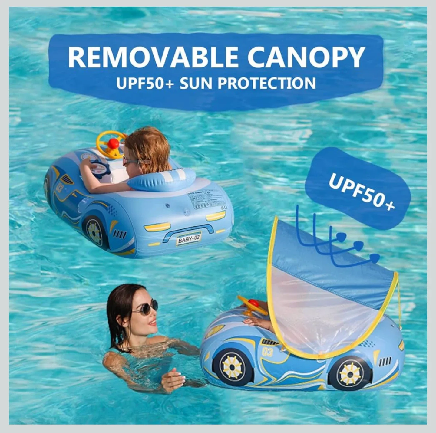 Swimming Ring Car Pool Float - Baby 1-4 Years image indicator(4)