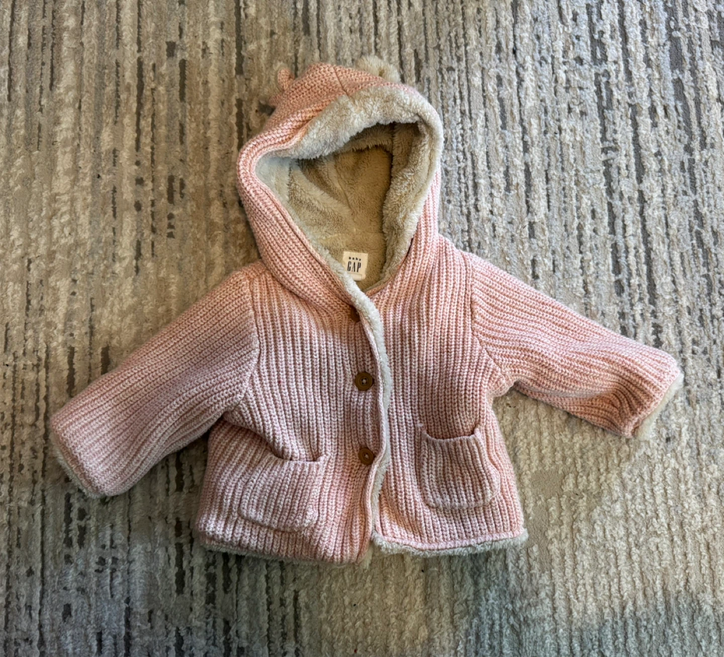 Baby Gap Pink Knit Hoodie, 3-6 Months
