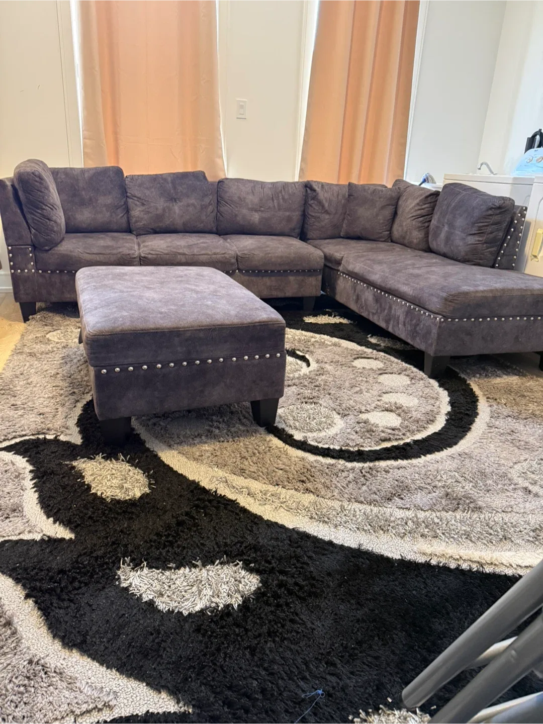 Grey Sectional Sofa with Ottoman image indicator(3)