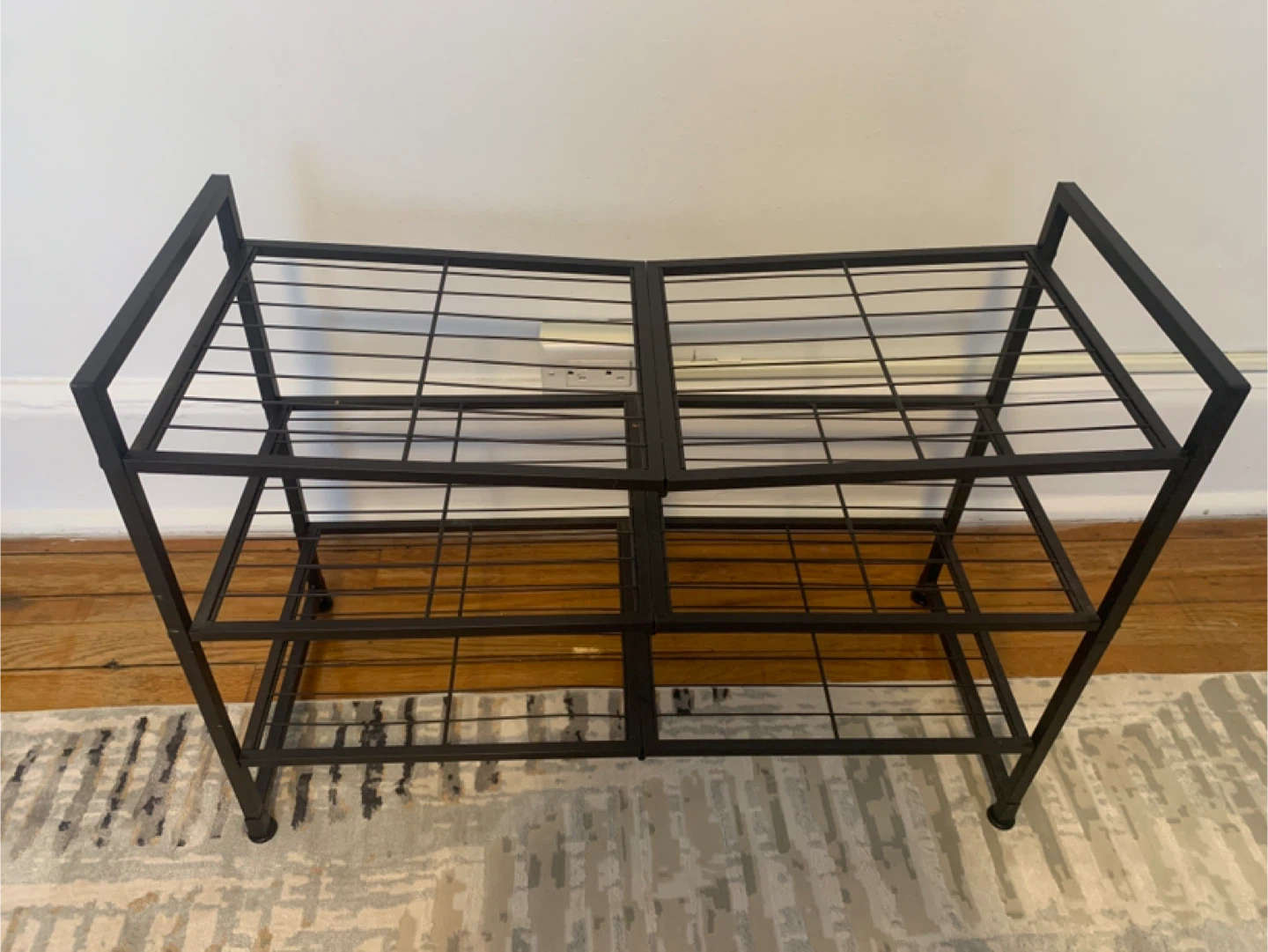 Metal Shoe Rack - Black