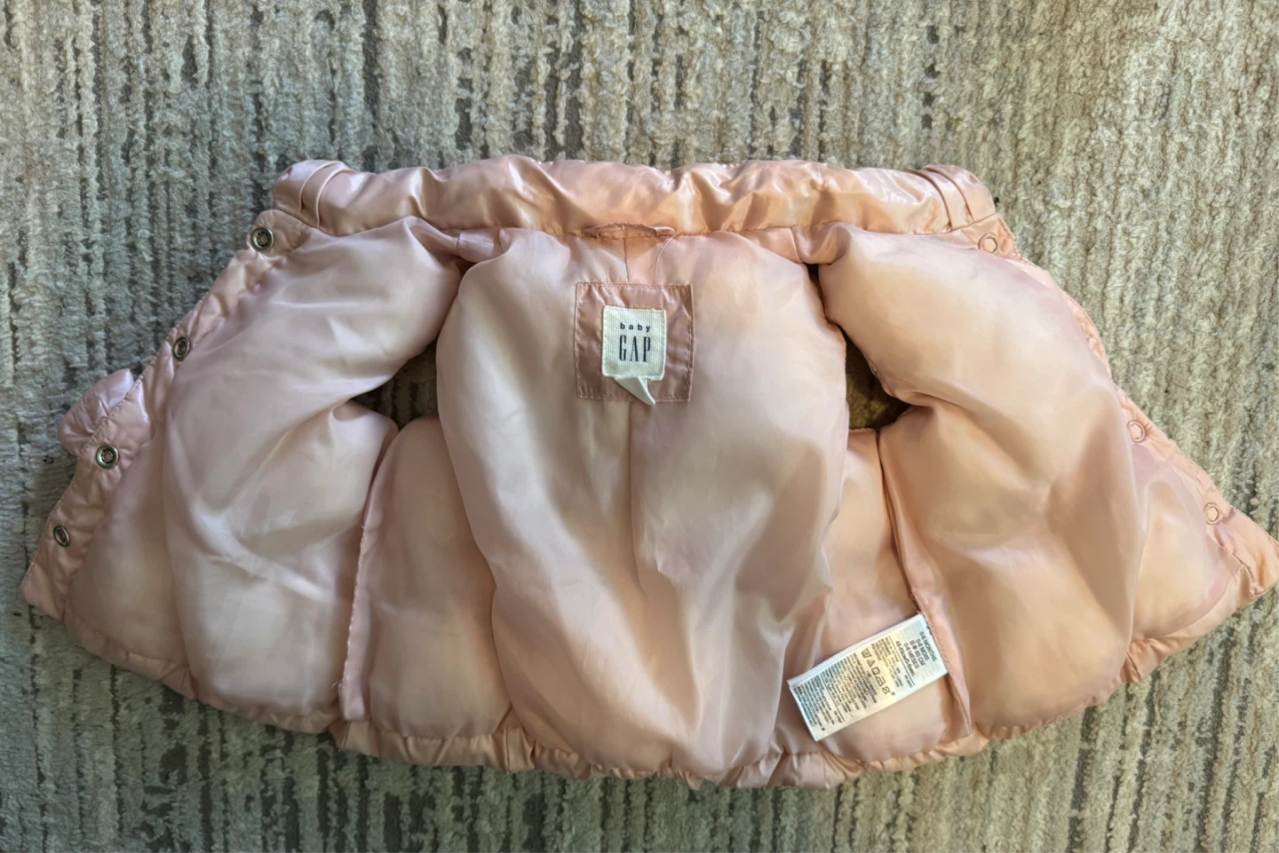 Baby Gap Pink Puffer Vest, 0-6M - photo 2