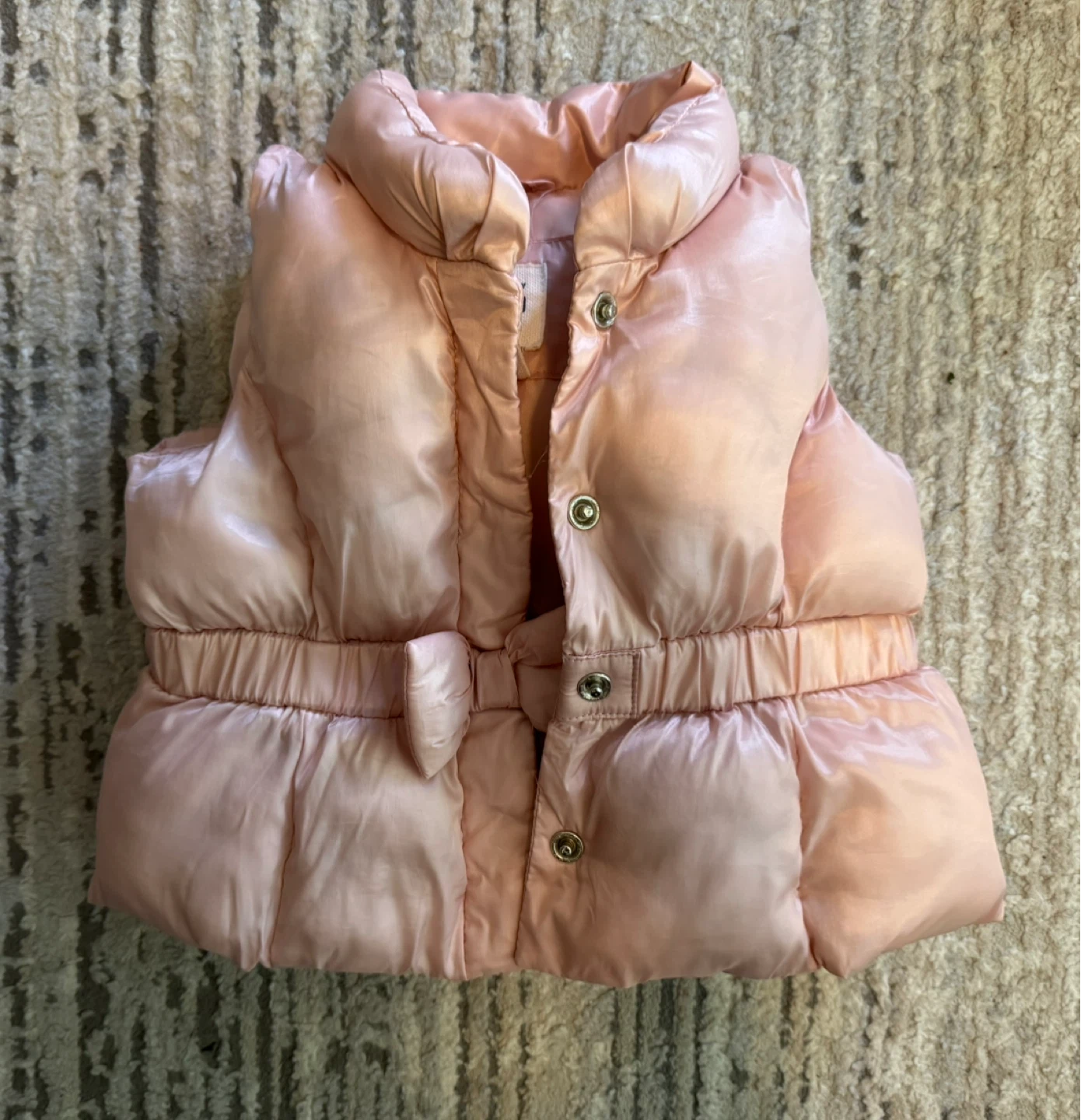 Baby Gap Pink Puffer Vest, 0-6M - photo 3