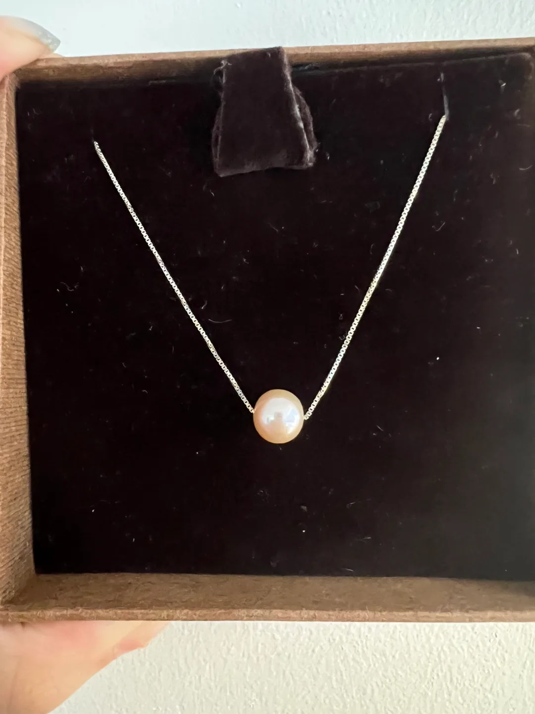 Pearl Necklace with Sterling Silver Chain thumbnail