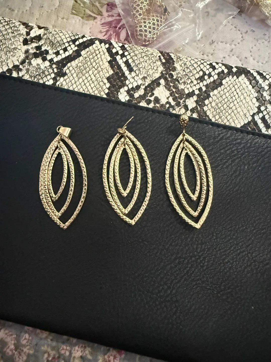 Gold Leaf Earrings - Set of 3 thumbnail