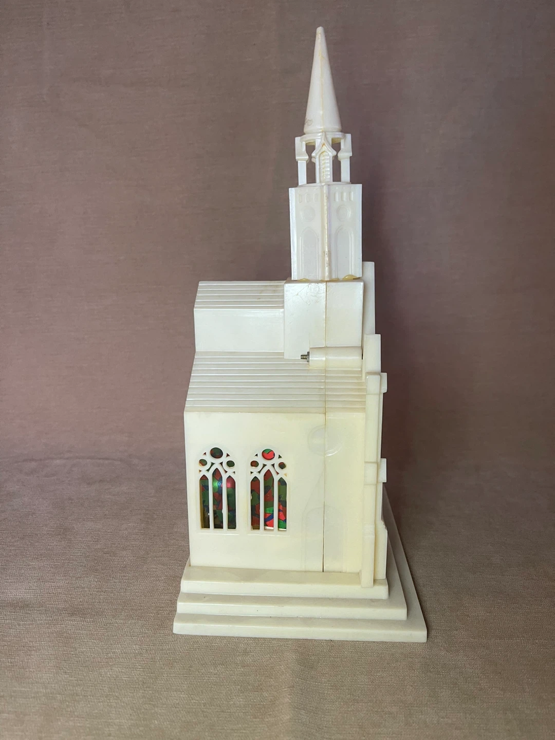 Vintage Plastic Church Music Box Christmas Decoration - photo 2