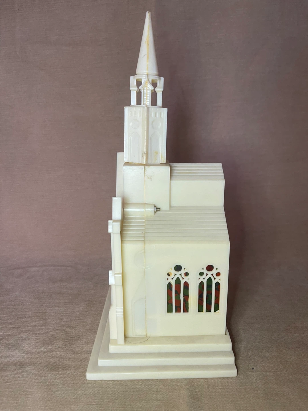 Vintage Plastic Church Music Box Christmas Decoration - photo 4