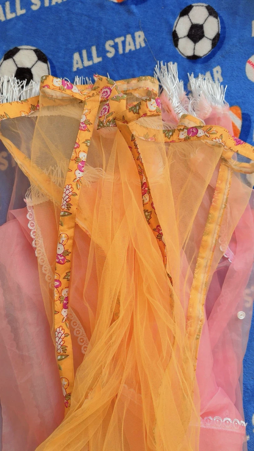 Handmade Yellow & Pink Mesh Produce Bags - photo 3