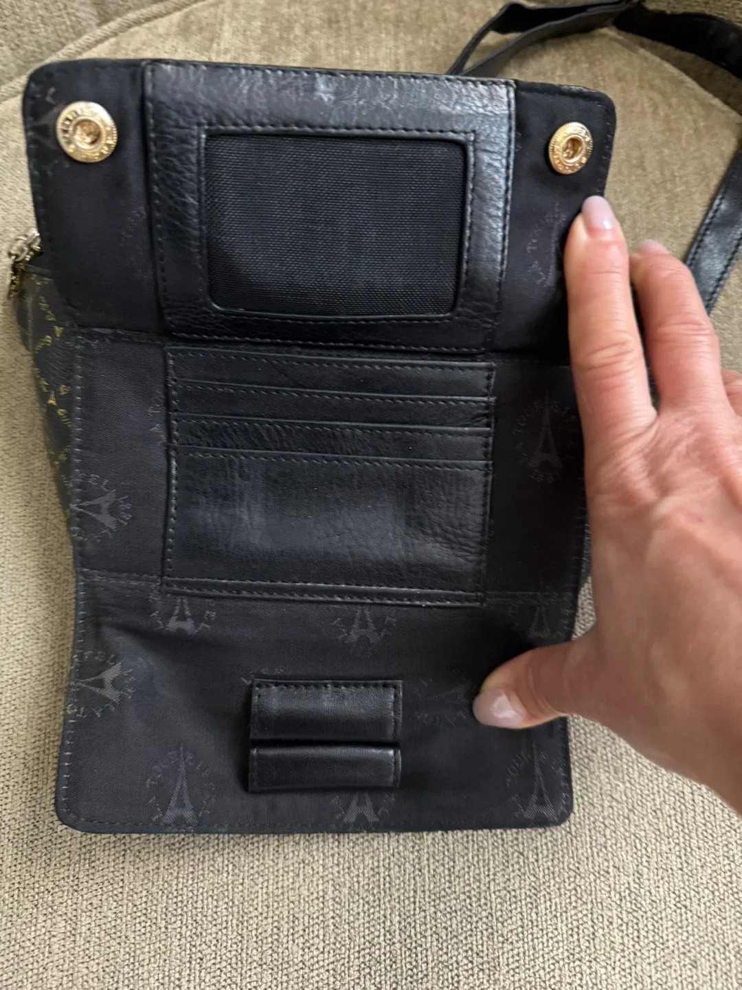 La Tour Eiffel Black Genuine Leather Belt Bag-Reduced image indicator(3)