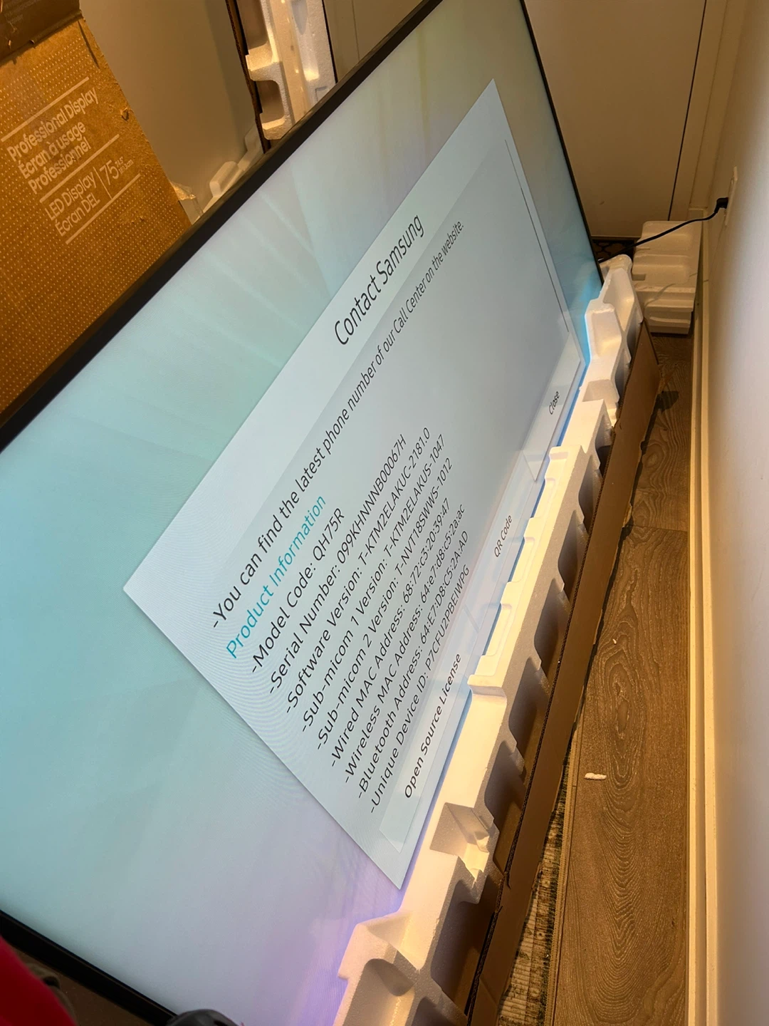 Samsung QH75R 75" Professional Display -NON SMART