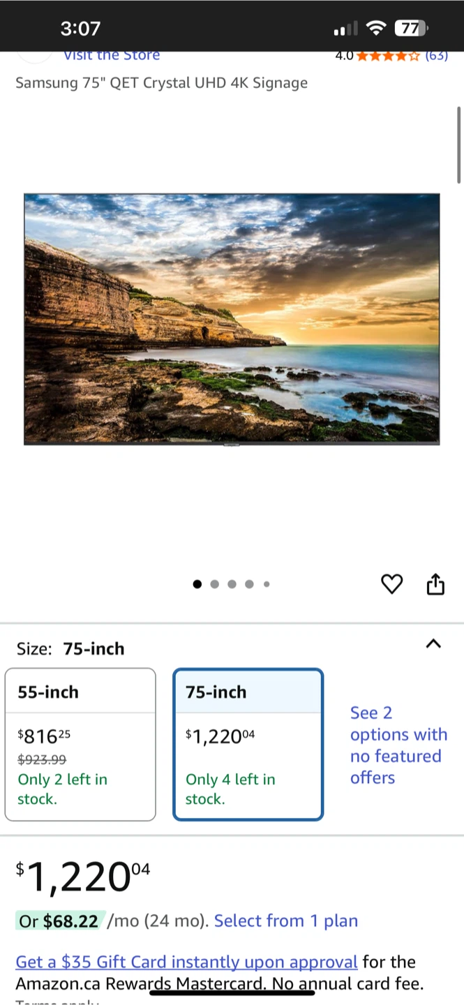 Samsung QH75R 75" Professional Display -NON SMART - photo 4