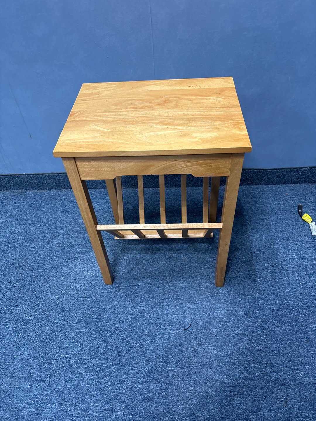 Wooden Side Table with Magazine Rack