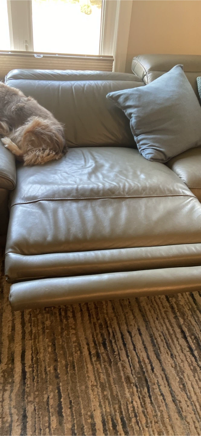 Leather Sectional Sofa - Grey - photo 3