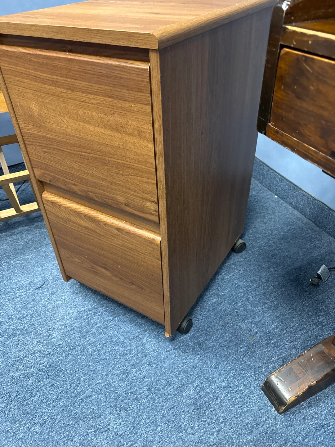 Wood 2-Drawer Rolling File Cabinet - photo 2