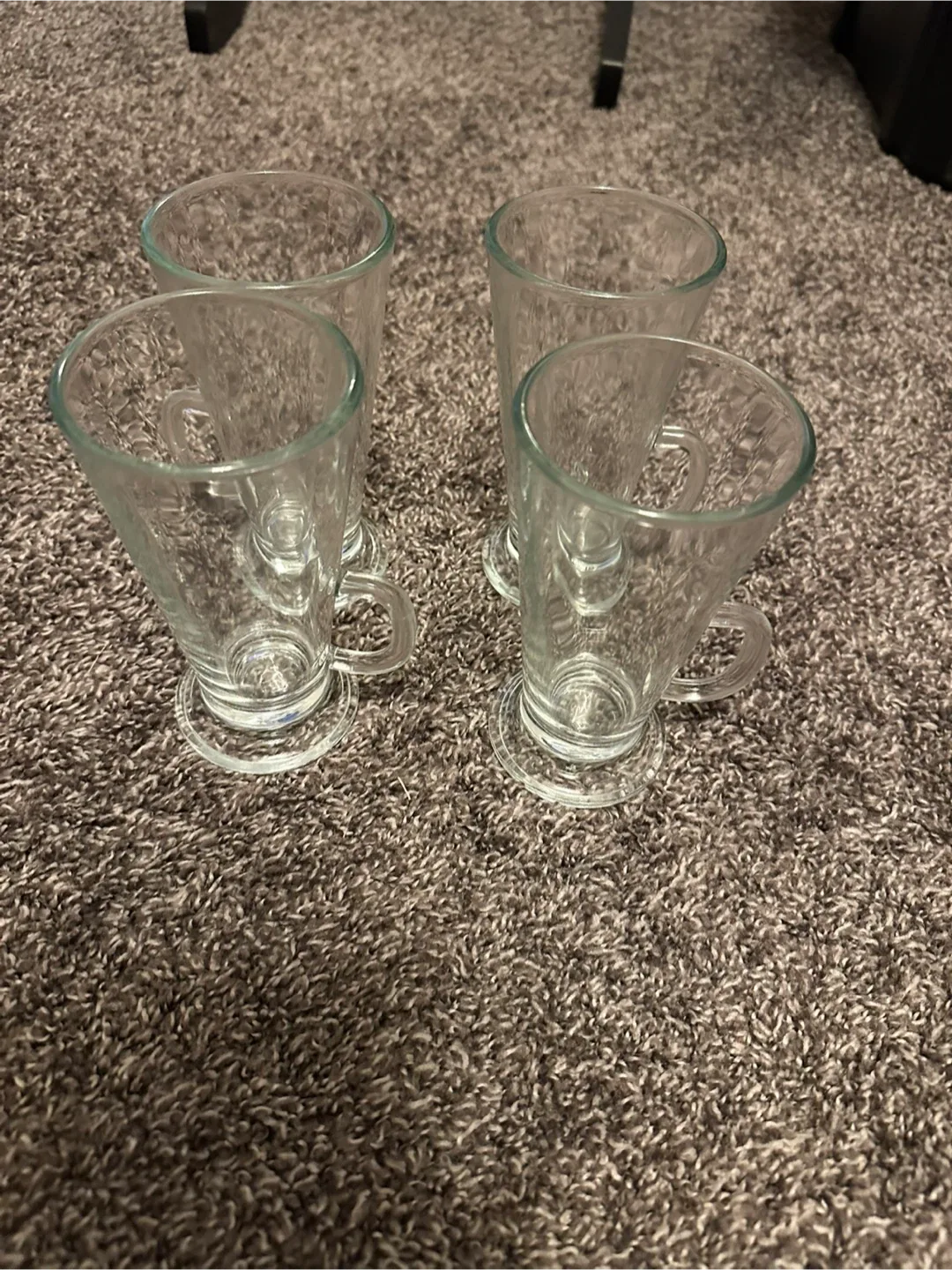 Set of 4 Clear Glass Irish Coffee Mugs