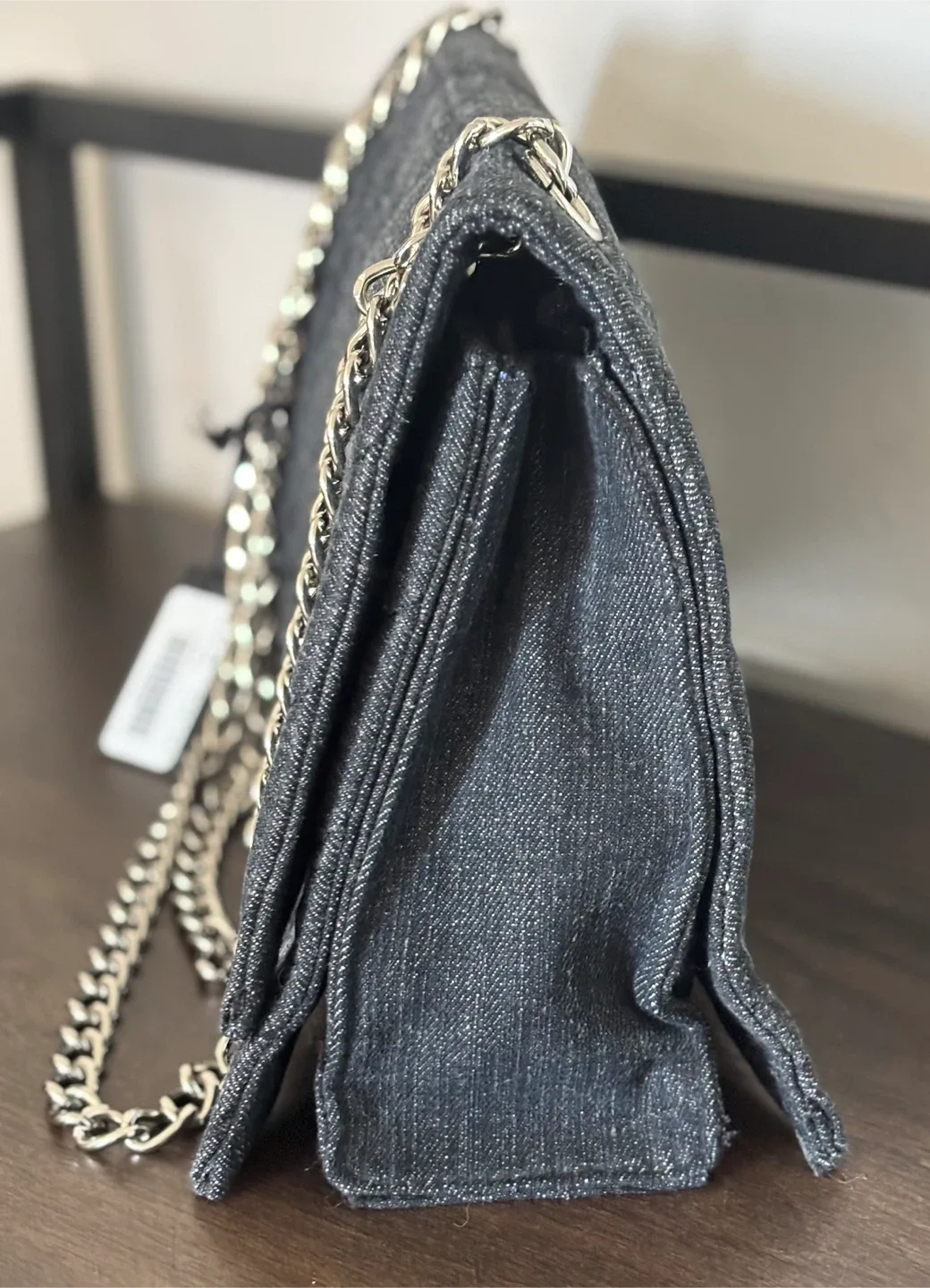 Wishbone Denim purse with silver chain  BNWT image indicator(3)