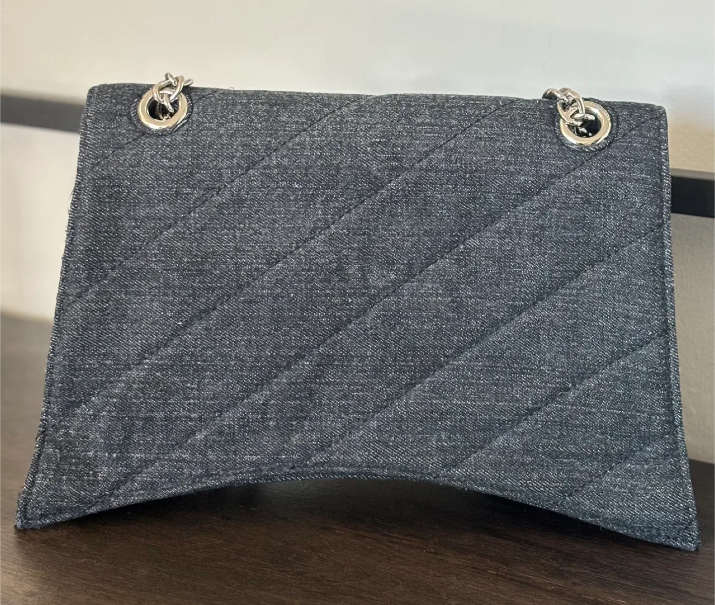 Wishbone Denim purse with silver chain  BNWT image indicator(2)