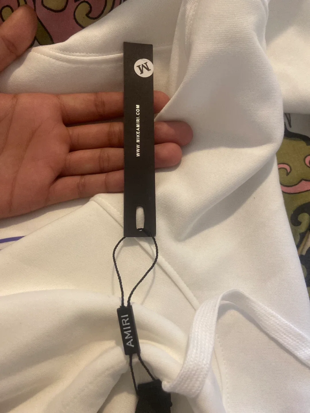 Amiri White Drip Paint Hoodie - Size M image indicator(4)