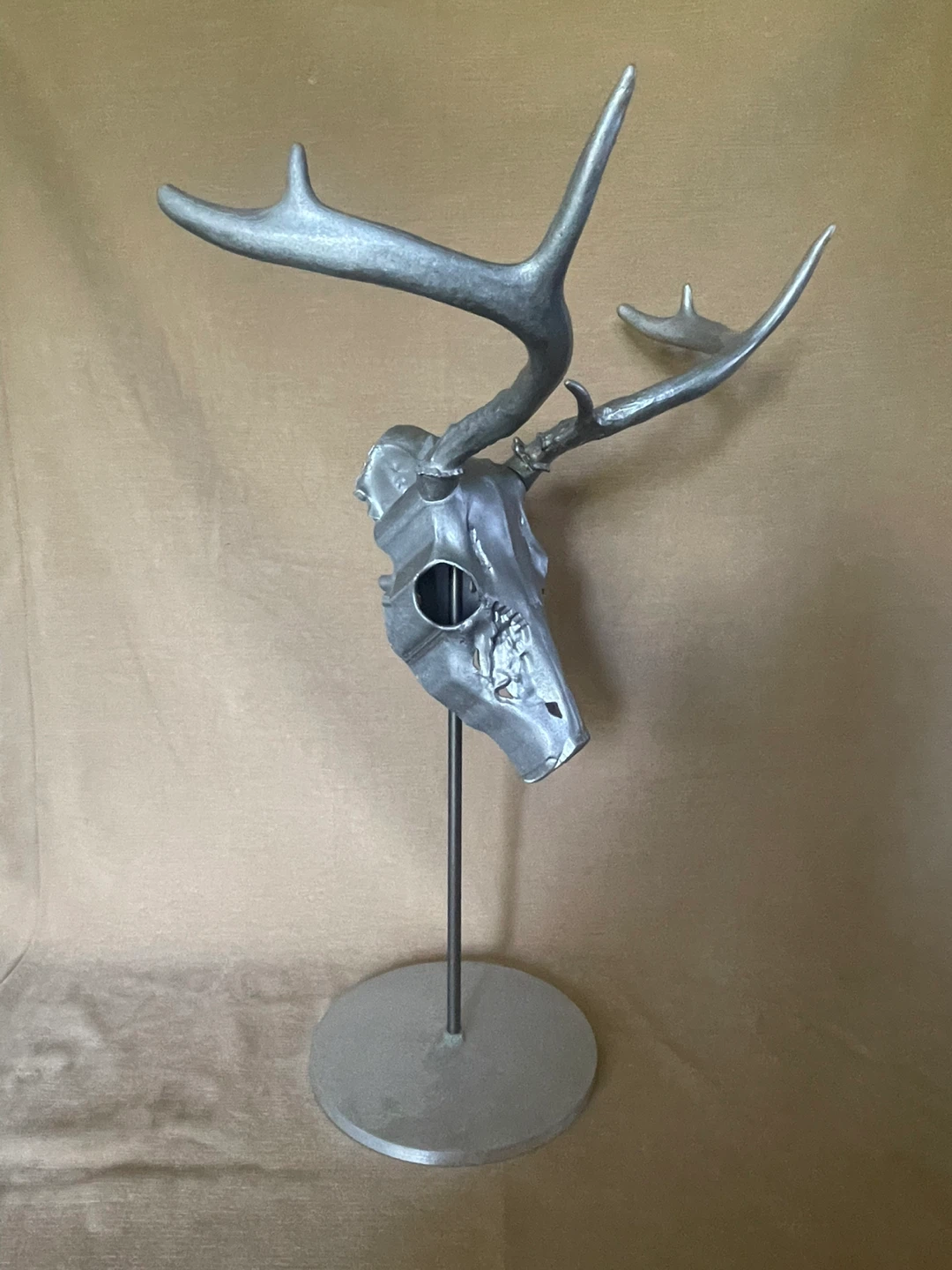 Metal Deer Skull Sculpture - photo 2