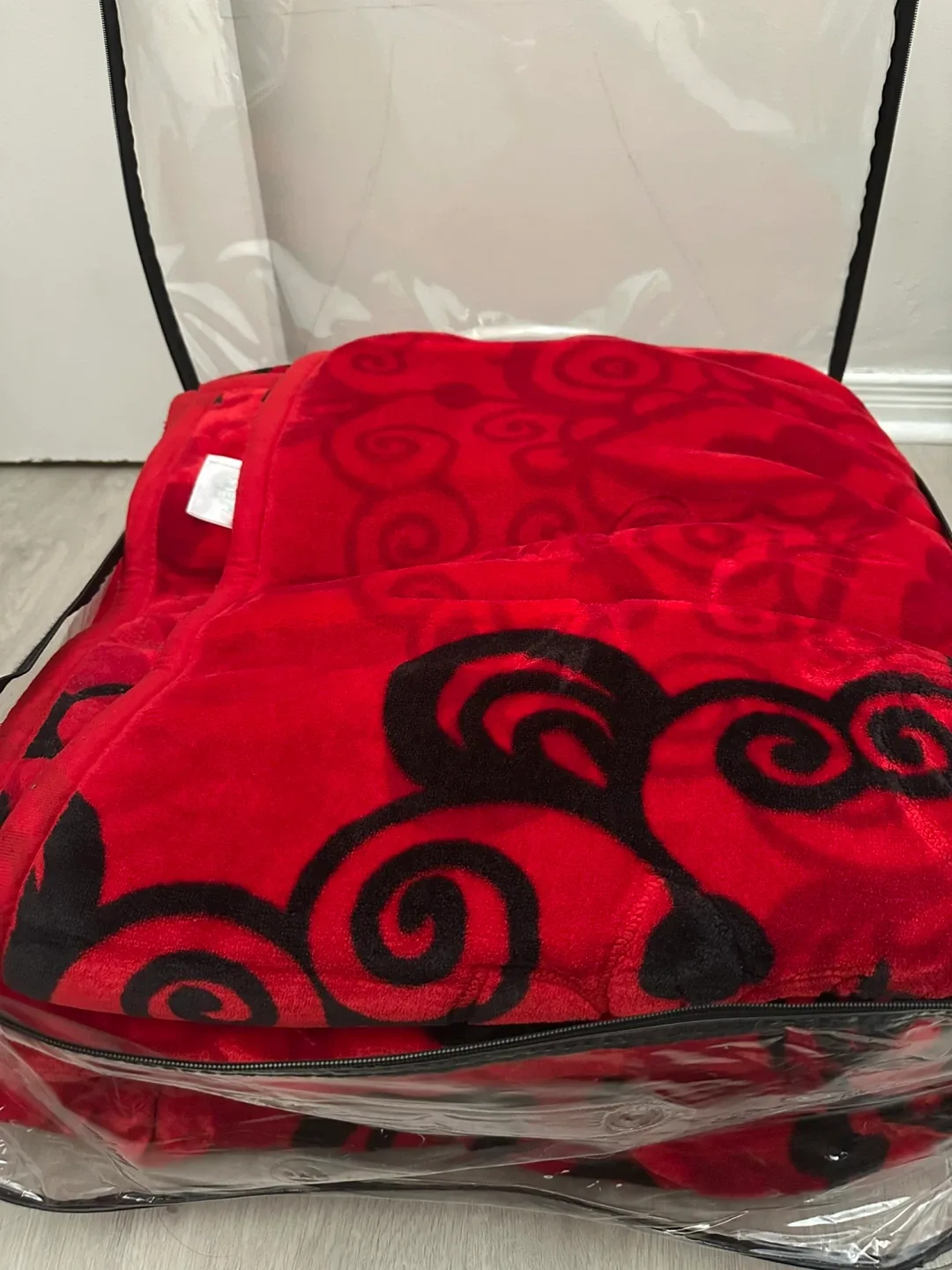 Red & Black Patterned Blanket in Original Packaging image indicator(2)