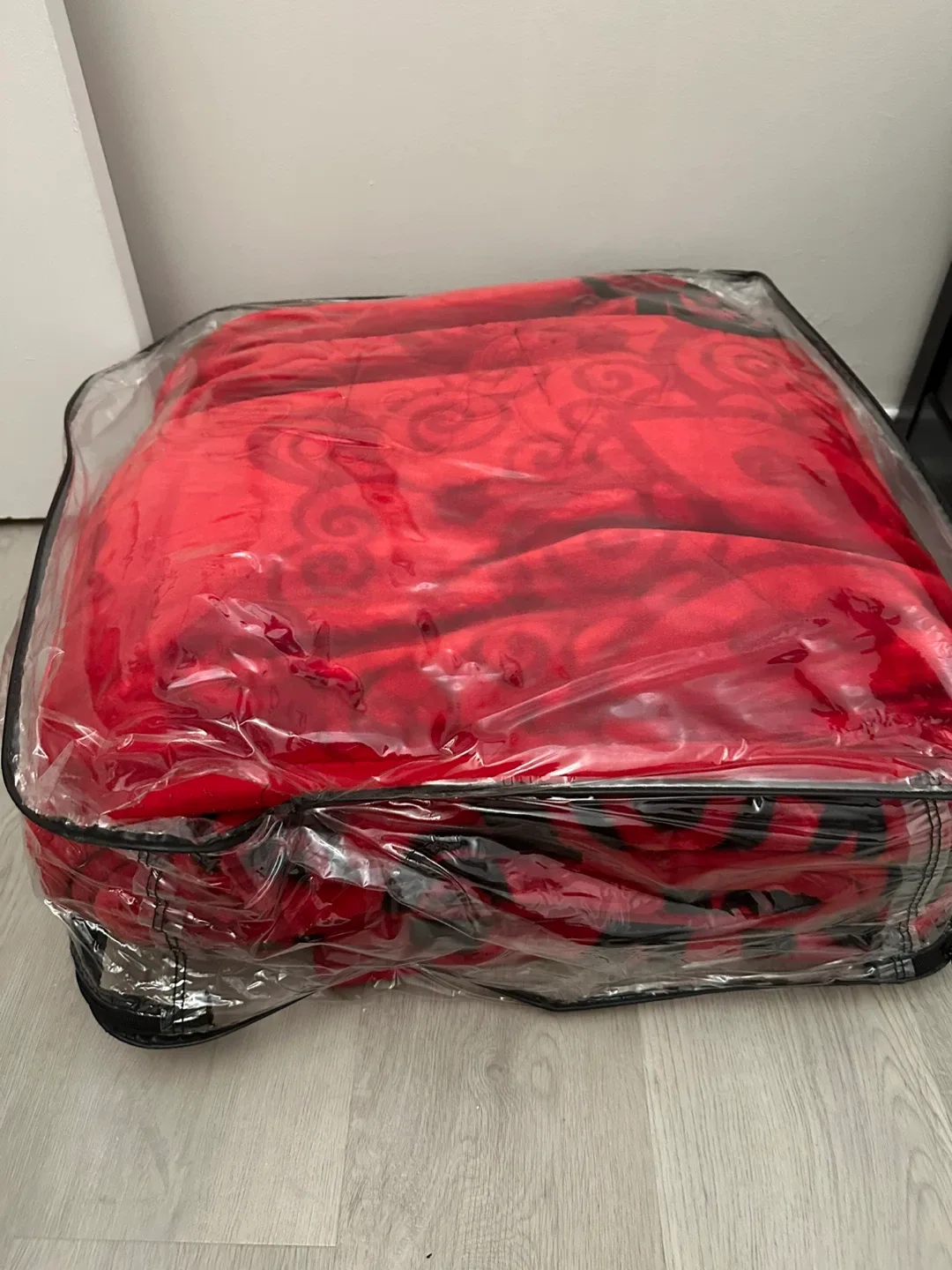 Red & Black Patterned Blanket in Original Packaging image indicator(3)