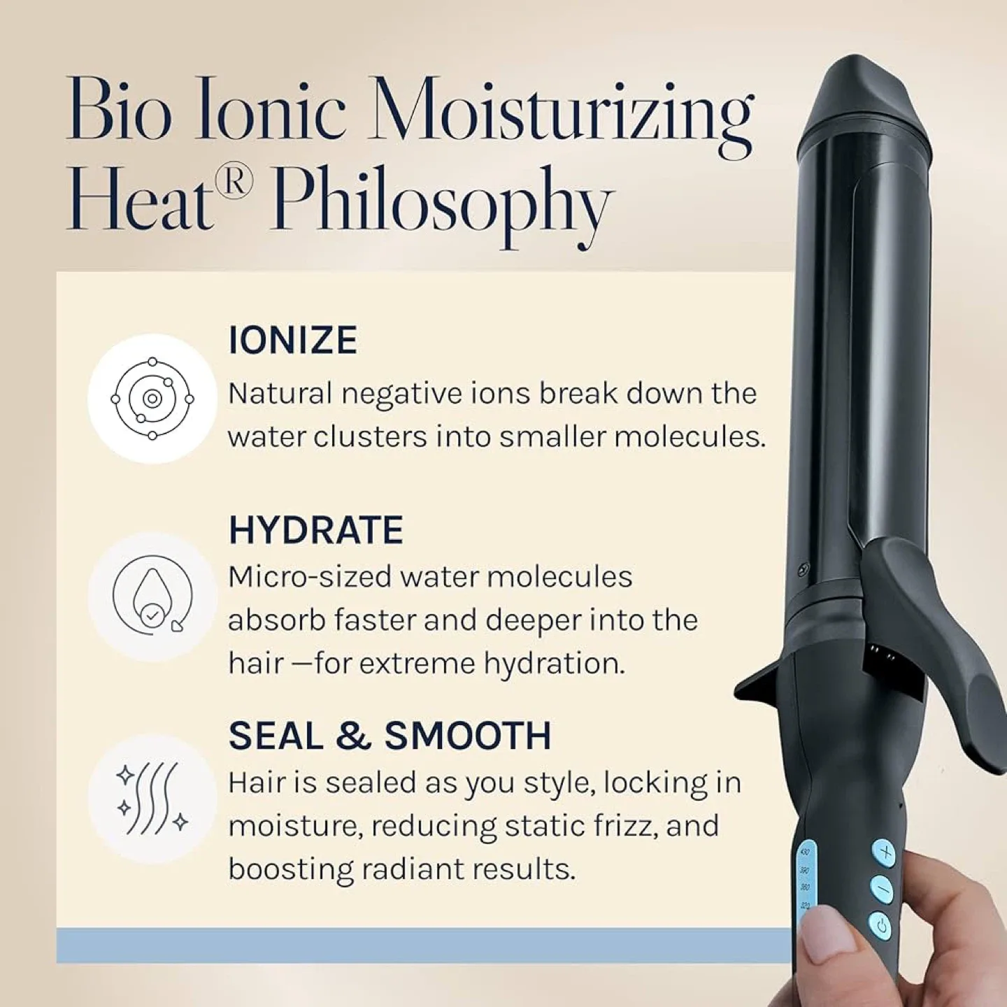 Ionic Long Barrel Styler - Black Curling Iron image indicator(9)