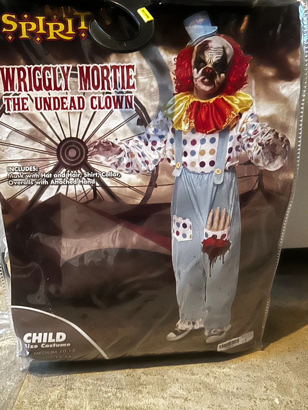 Halloween Wriggly Mortie Undead Clown Costume -Medium 10/12 - photo 5
