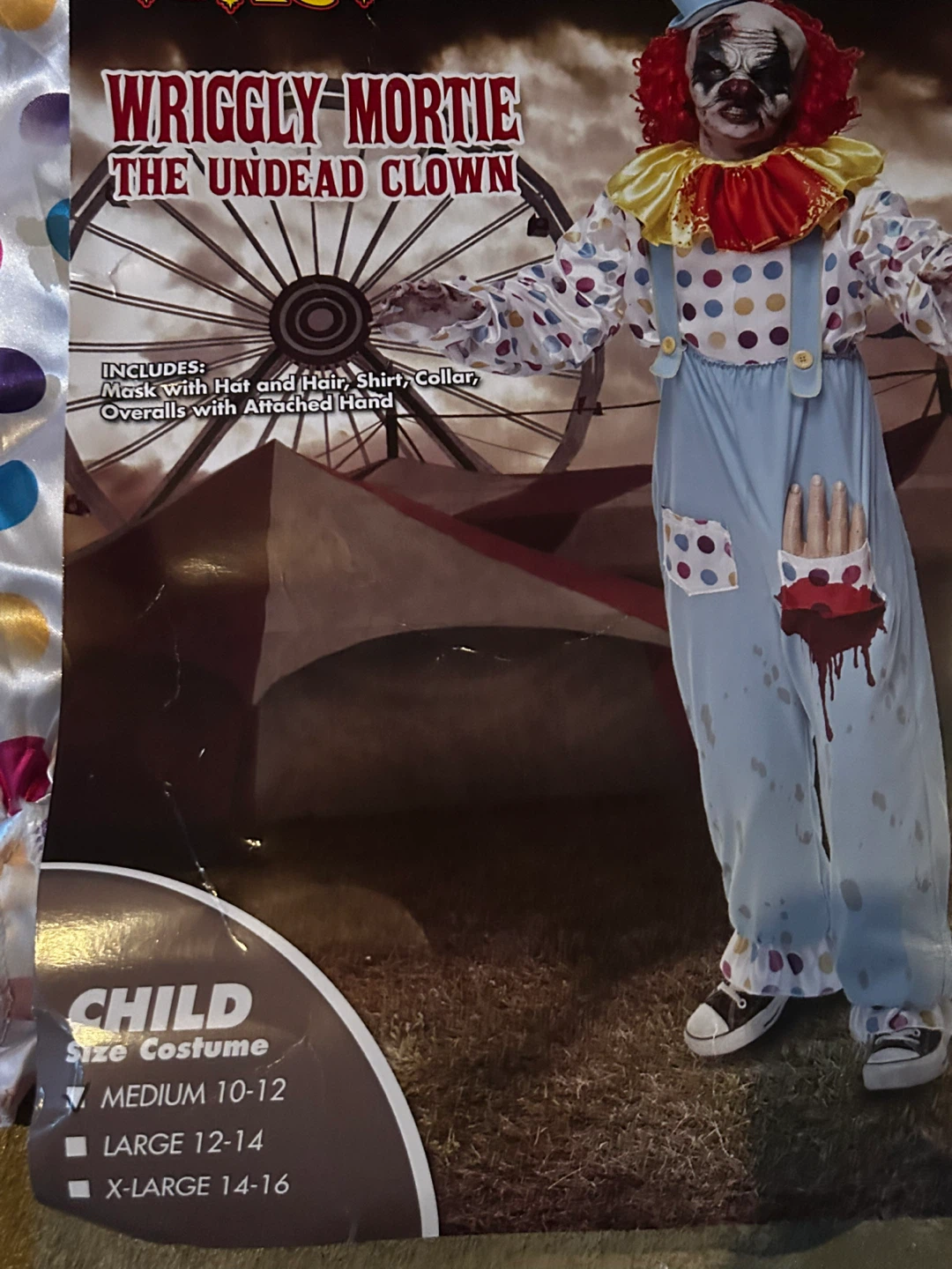 Halloween Wriggly Mortie Undead Clown Costume -Medium 10/12 - photo 4