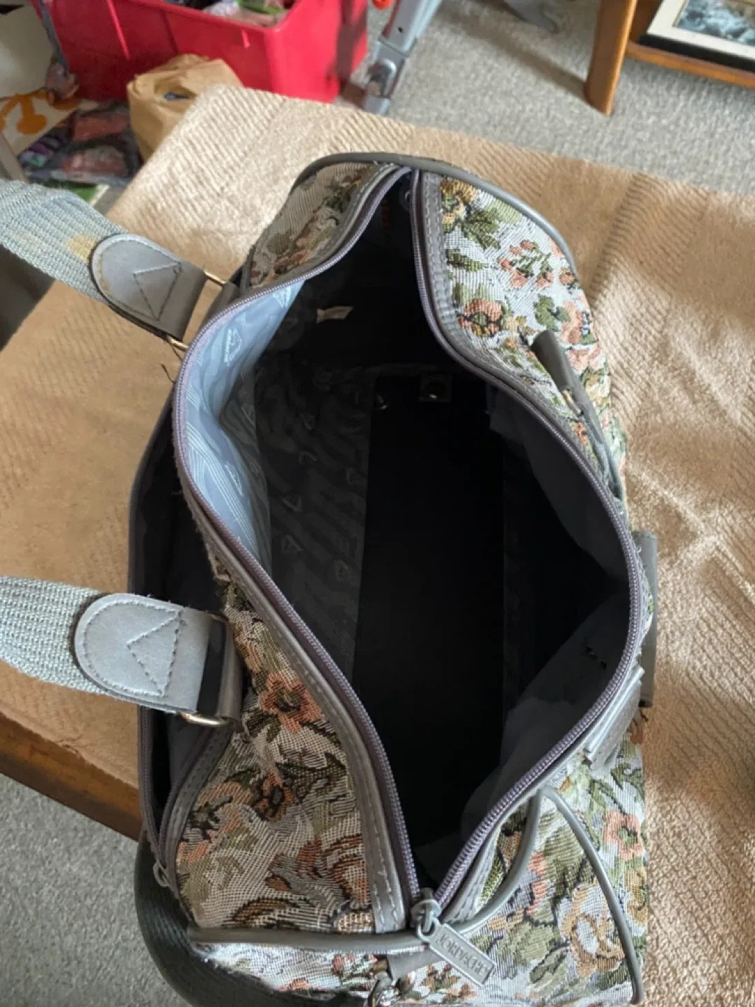 Jordache Floral Tapestry Duffle Bag image indicator(5)