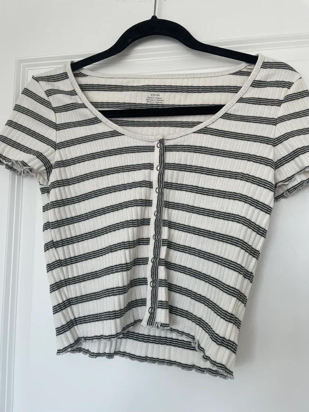 American Eagle Striped Crop Top - Size S thumbnail