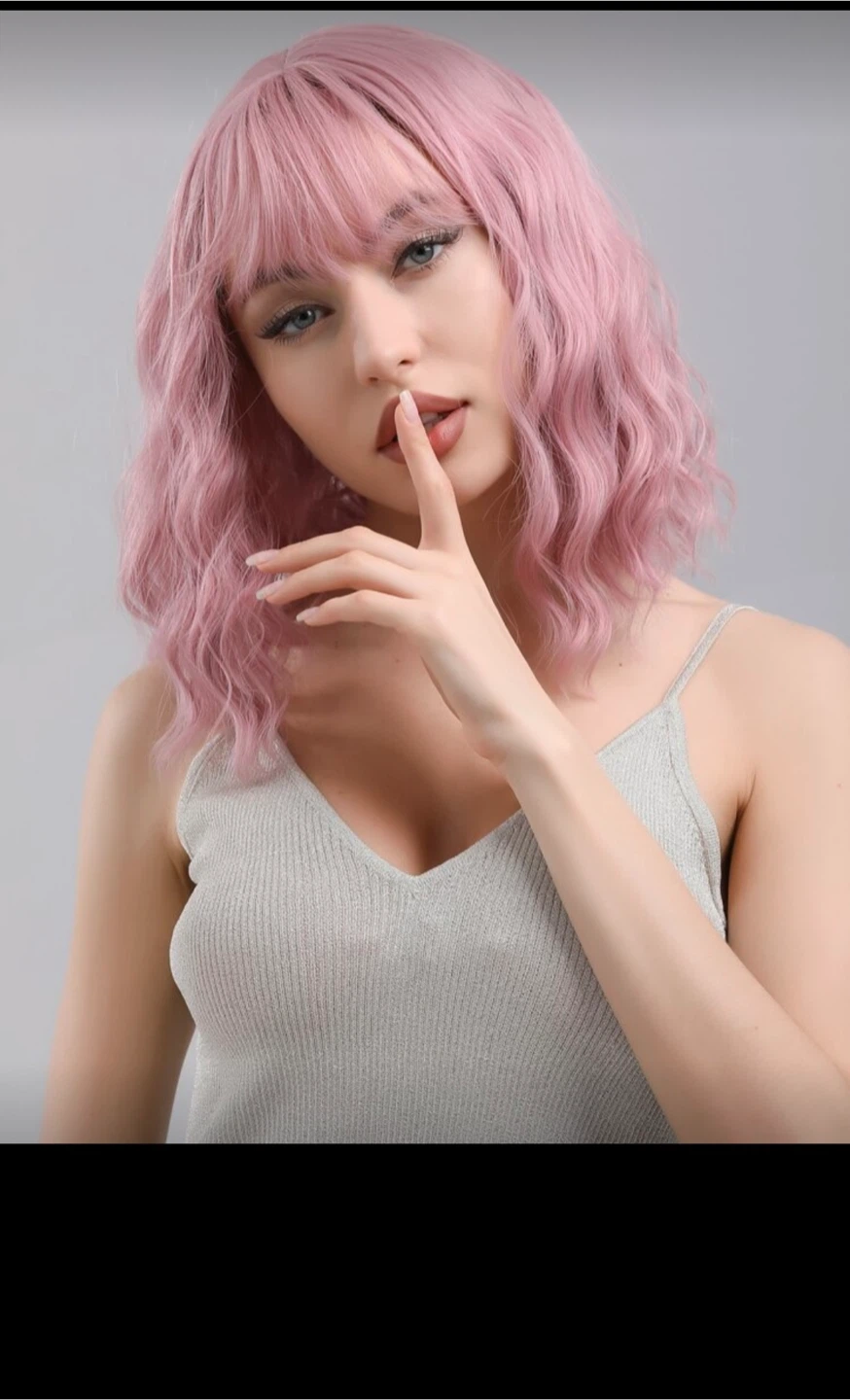 Pink Curly Wig - 16 Inch