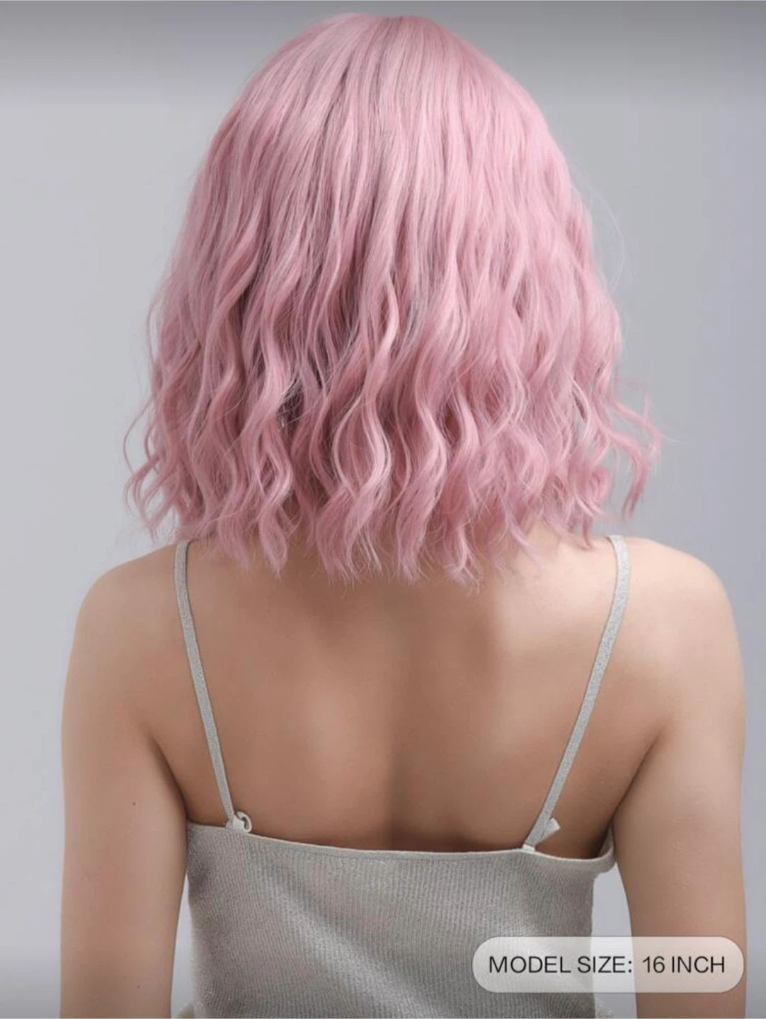 Pink Curly Wig - 16 Inch - photo 2