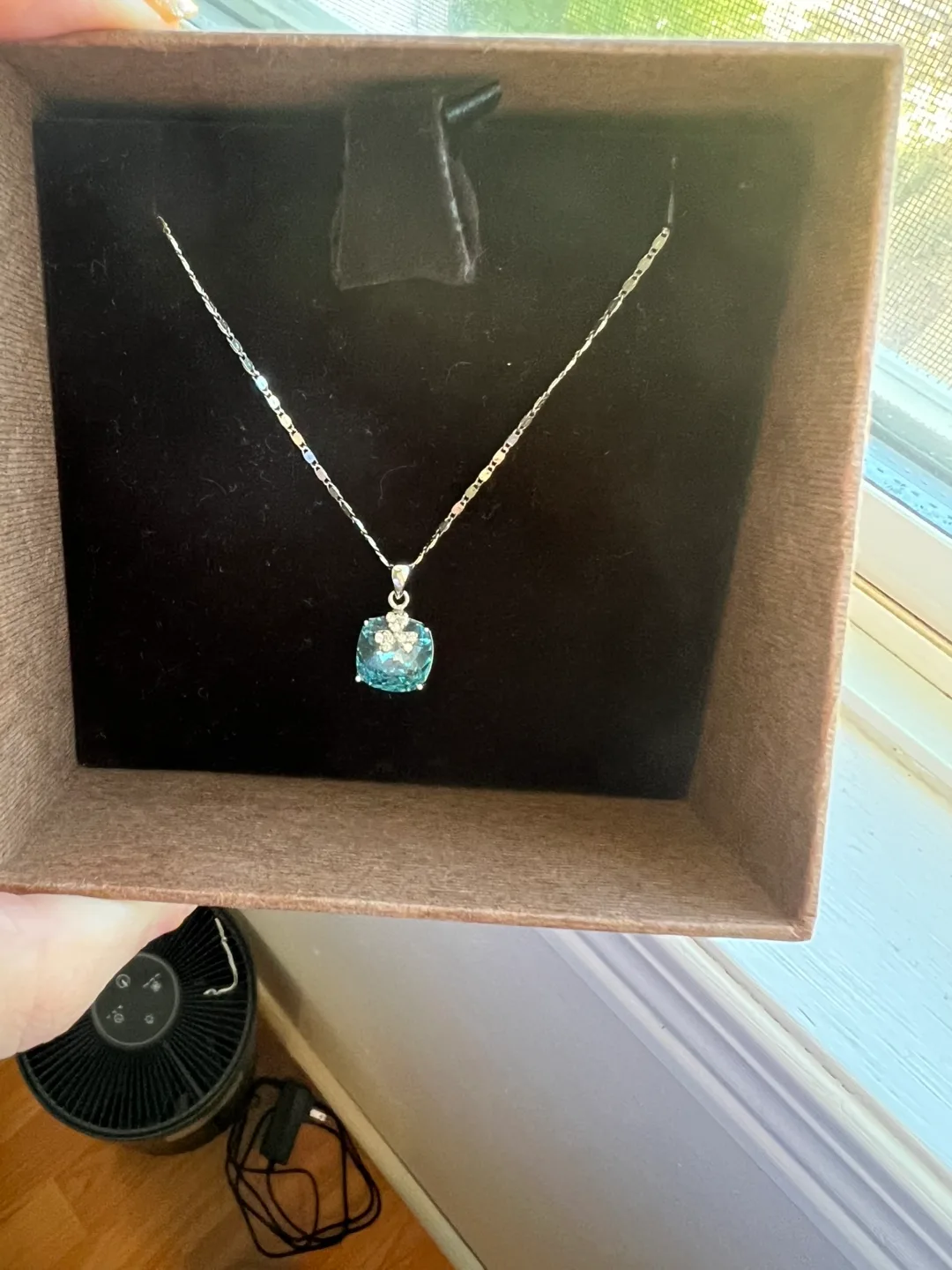 Blue Topaz & Silver Necklace with Box image indicator(3)