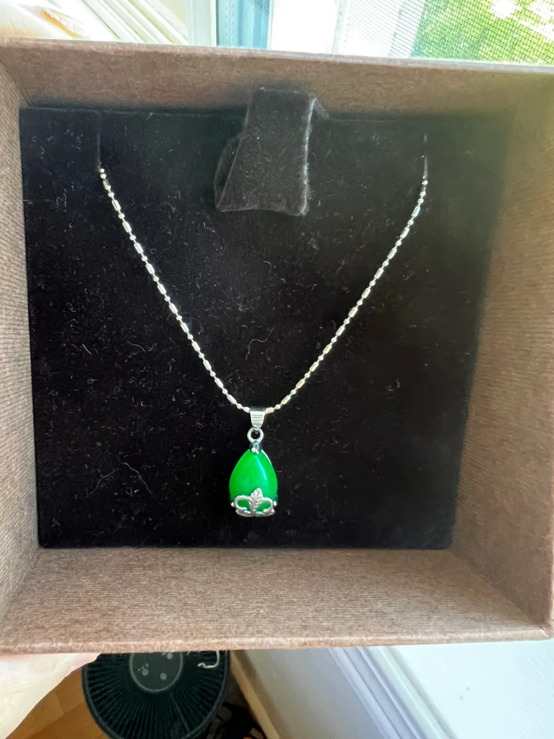 Green Jade 18k gold plated  Necklace image indicator(2)