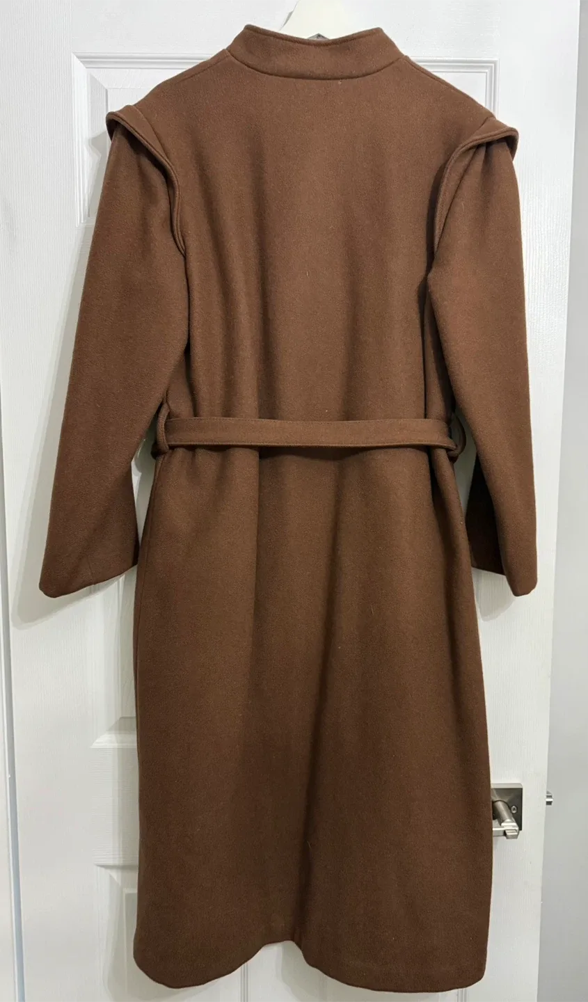 Fashion Gems Vintage Brown belted wool coat image indicator(4)