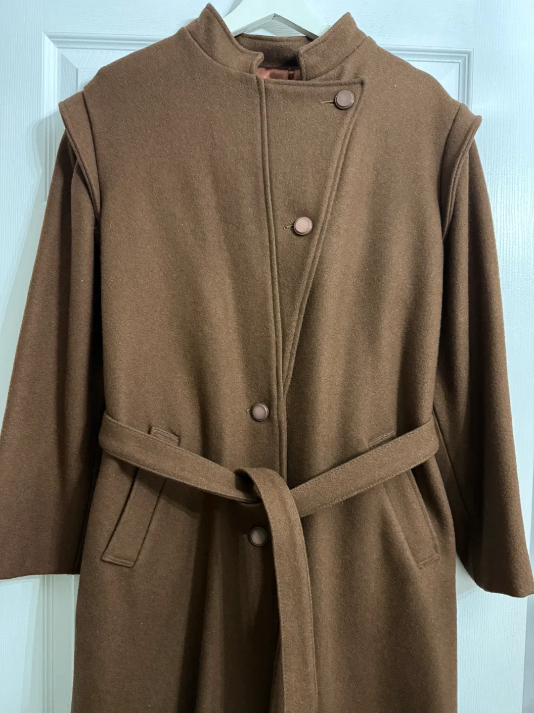 Fashion Gems Vintage Brown belted wool coat image indicator(6)