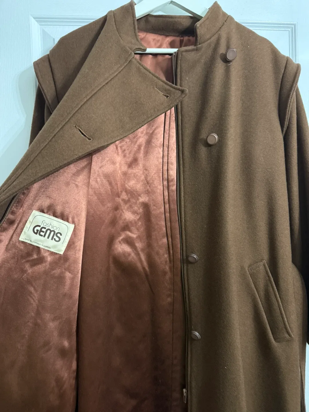 Fashion Gems Vintage Brown belted wool coat image indicator(7)