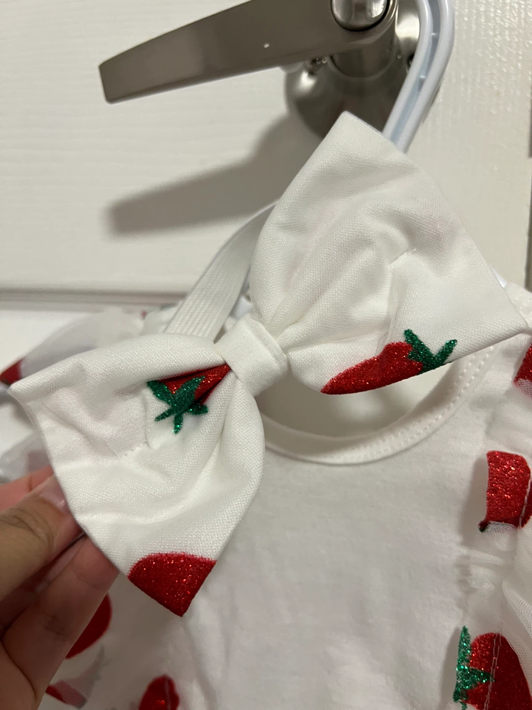 Strawberry Print Baby Dress with Headband - photo 2