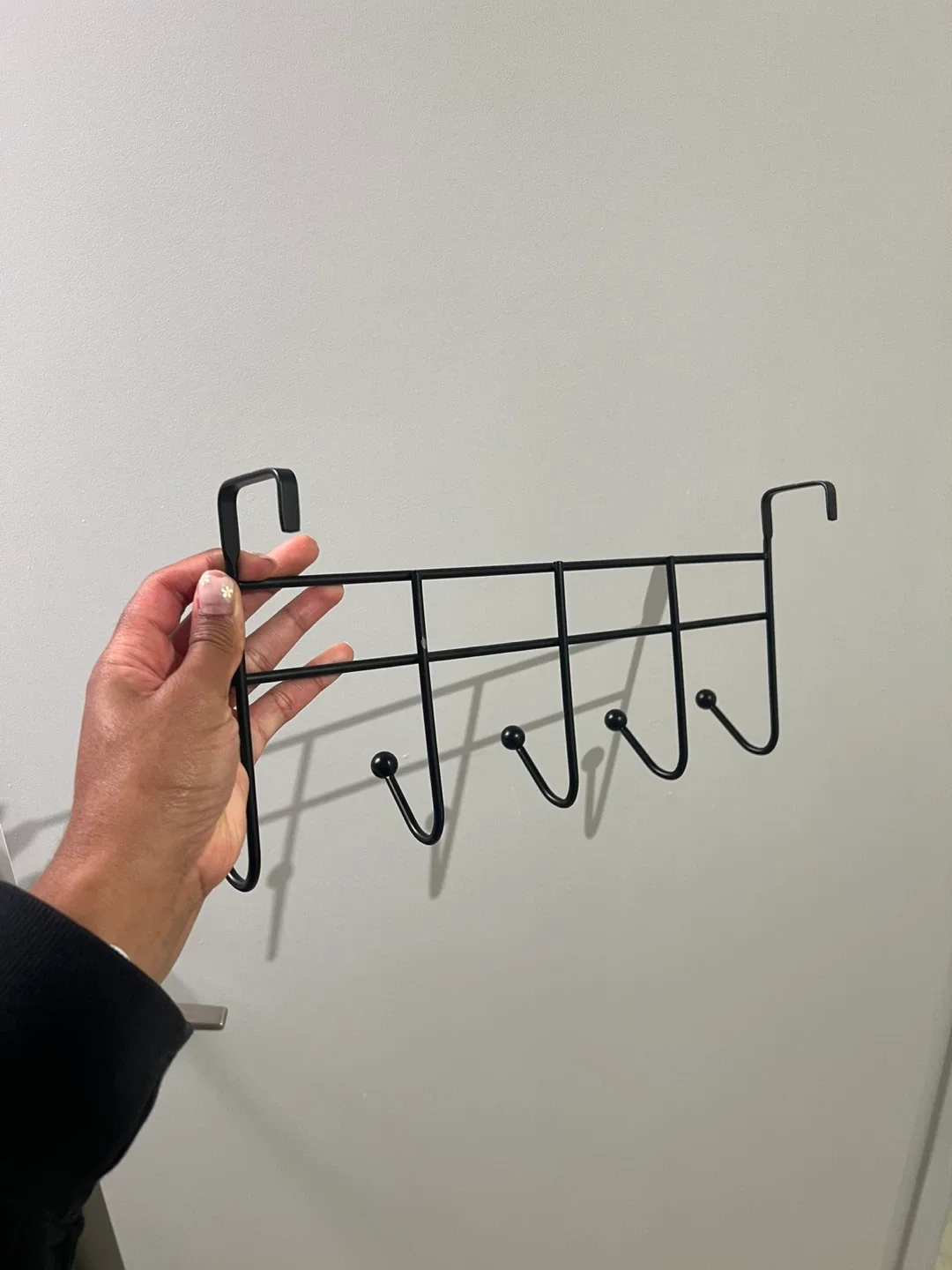 2x Over-the-Door Hook Racks - Black & Silver image indicator(2)