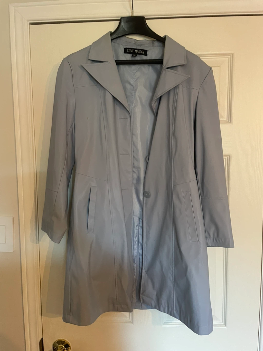 Steve Madden Light Blue Trench Coat - Size M
