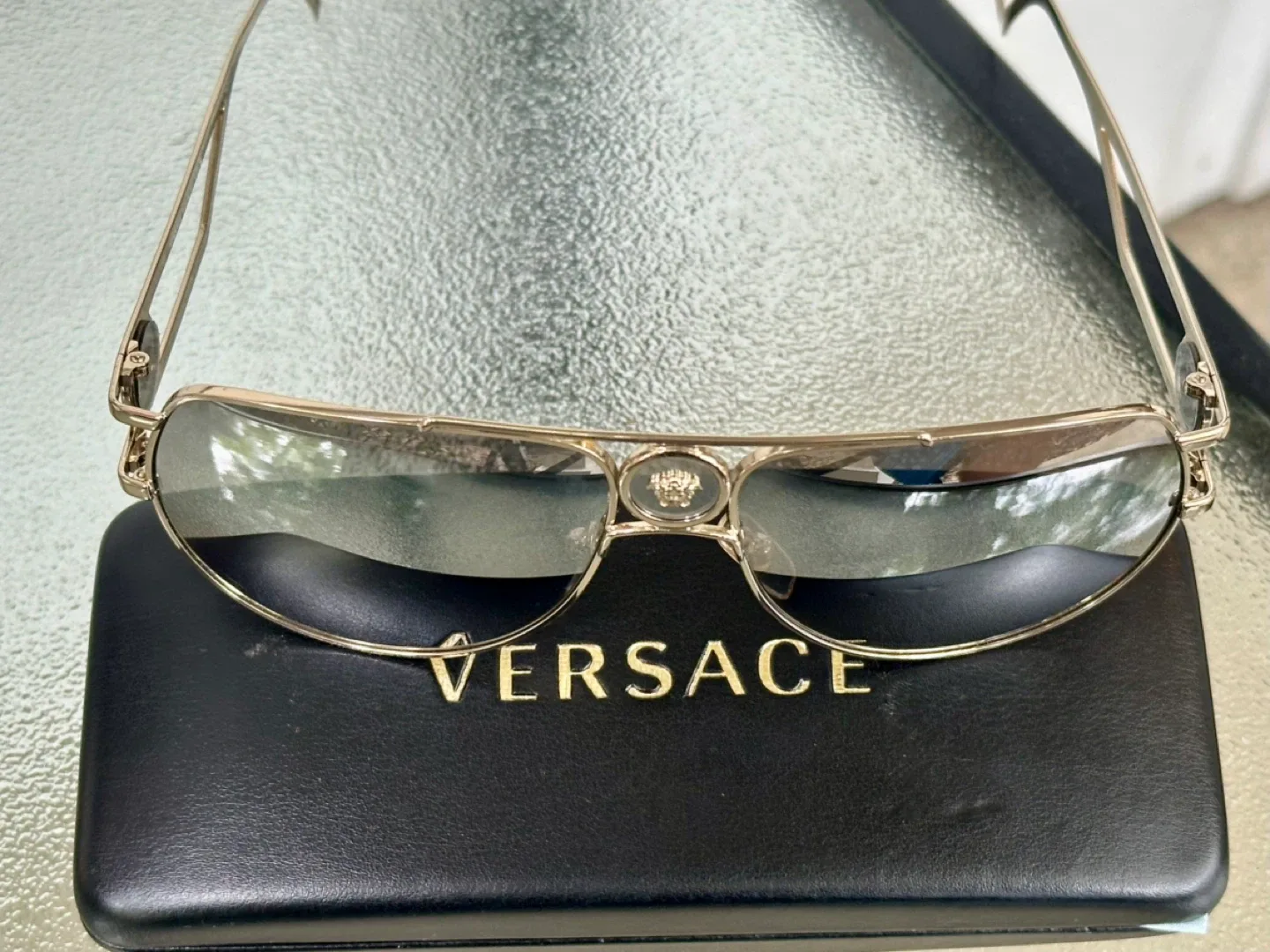 Versace Gold  Mirroded Aviator Sunglasses Mod. 2225 with Case image indicator(4)