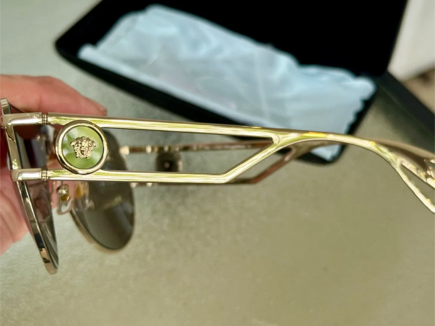 Versace Gold  Mirroded Aviator Sunglasses Mod. 2225 with Case image indicator(2)