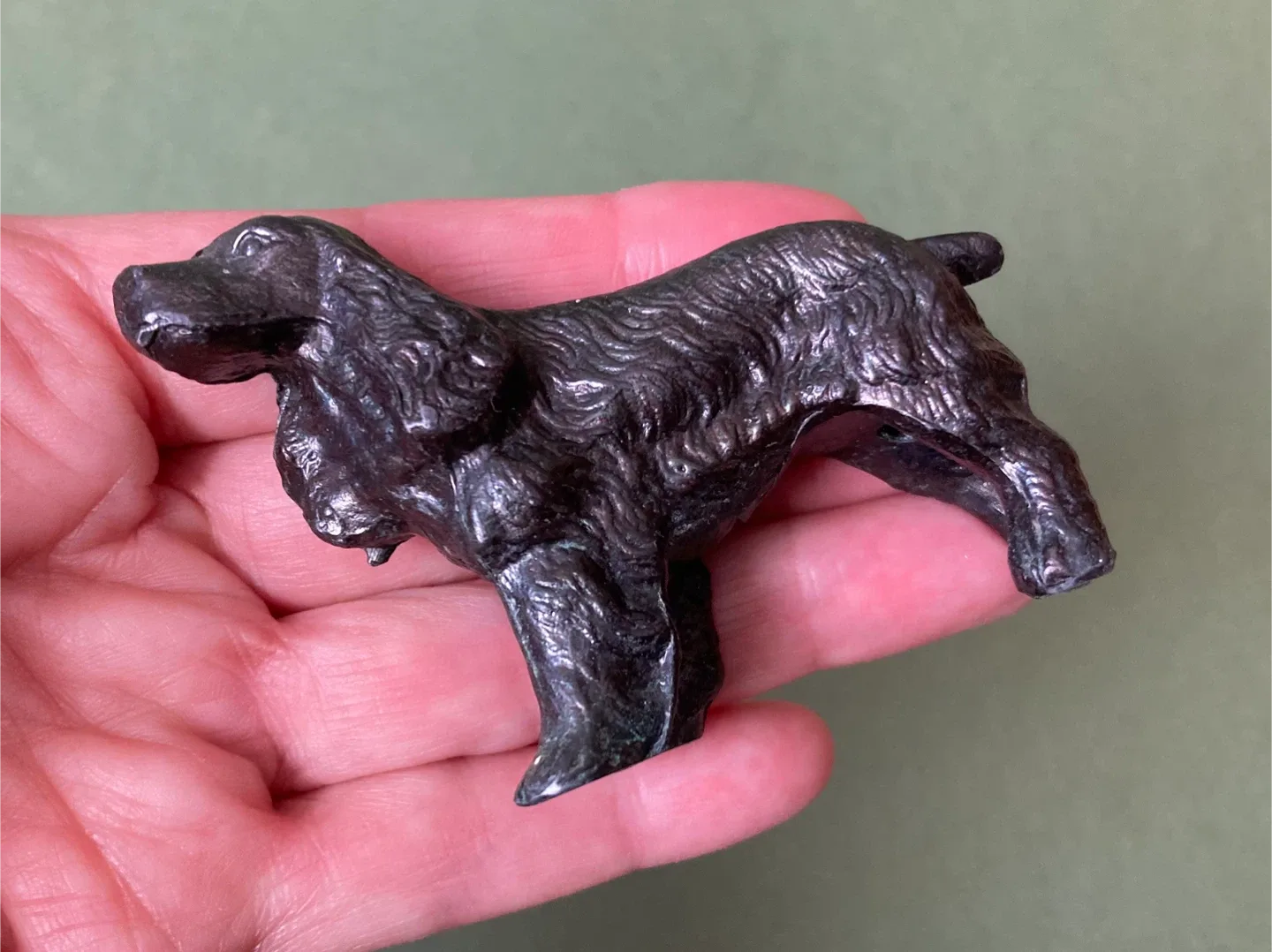 Pair of vintage cast bronze dog figurines image indicator(3)