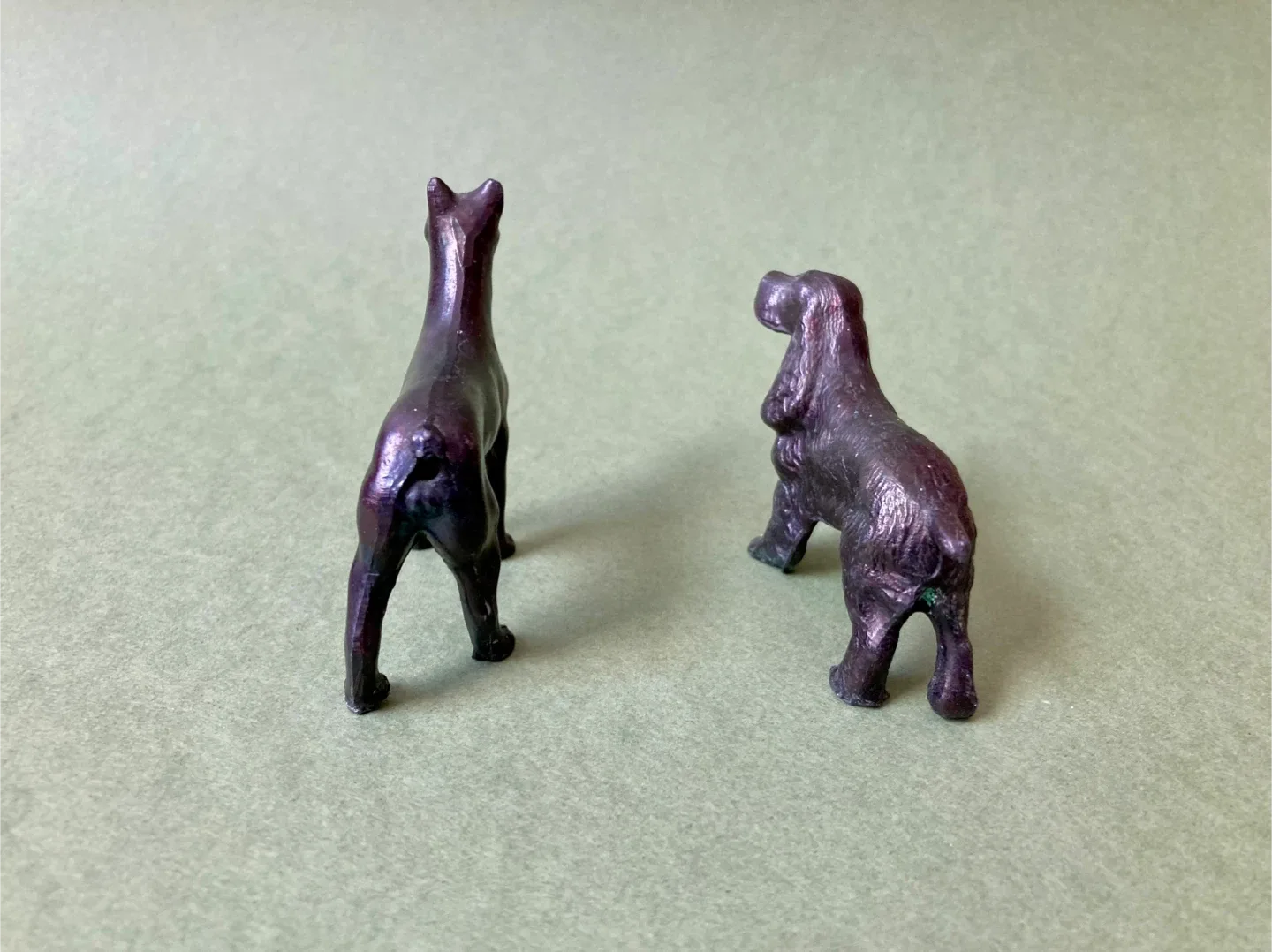 Pair of vintage cast bronze dog figurines image indicator(5)