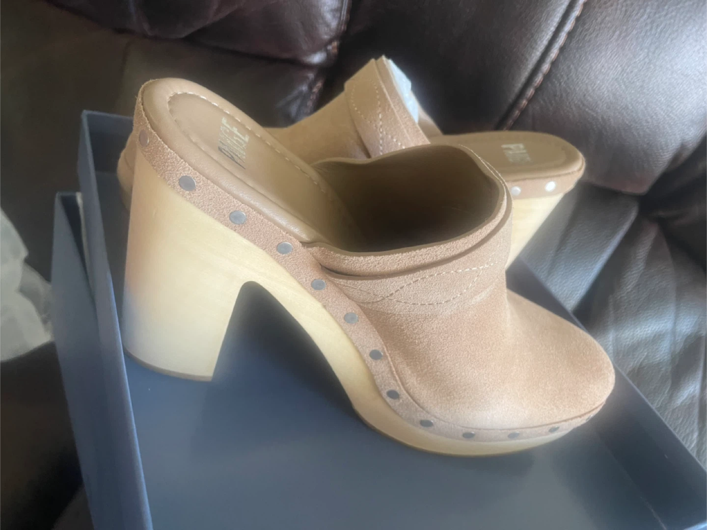 Paige Suede Leather Clogs - Size 9.5 - photo 3