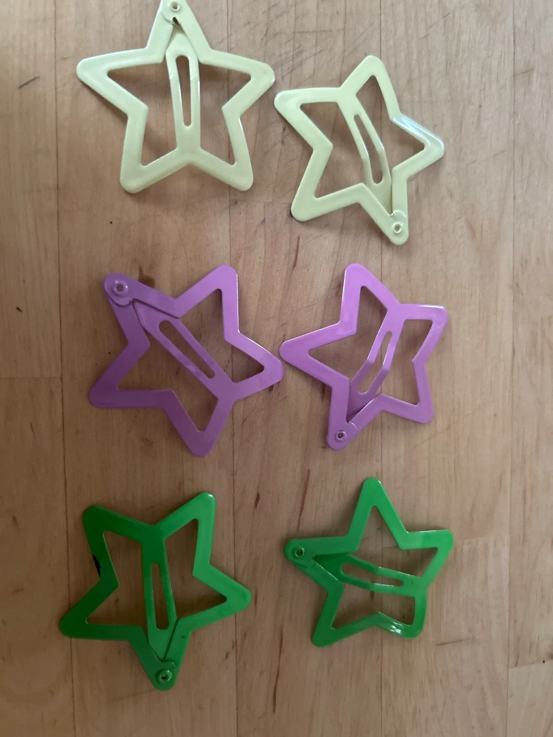 Star Hair Clips - Green, Purple, Yellow thumbnail