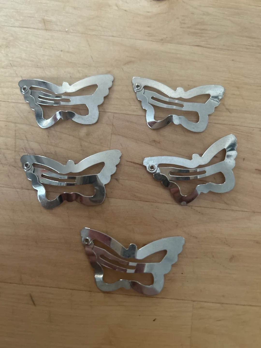 Butterfly Hair Clips - Silver thumbnail