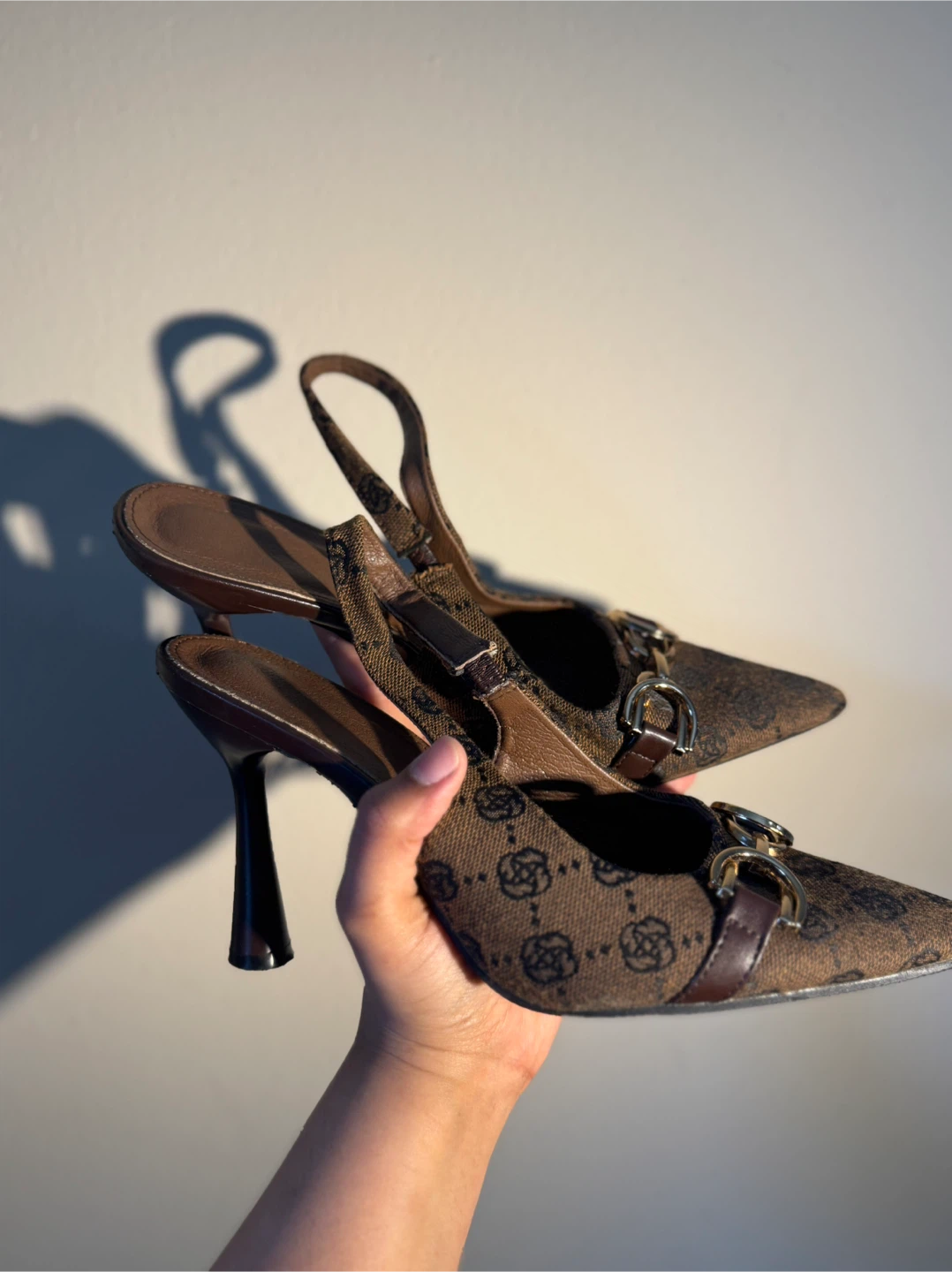 Brown Patterned Heels - Size 37