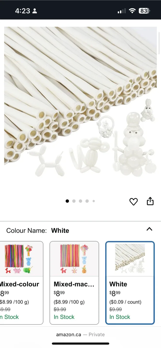 100pcs Long, Latex, White Party Balloons image indicator(3)