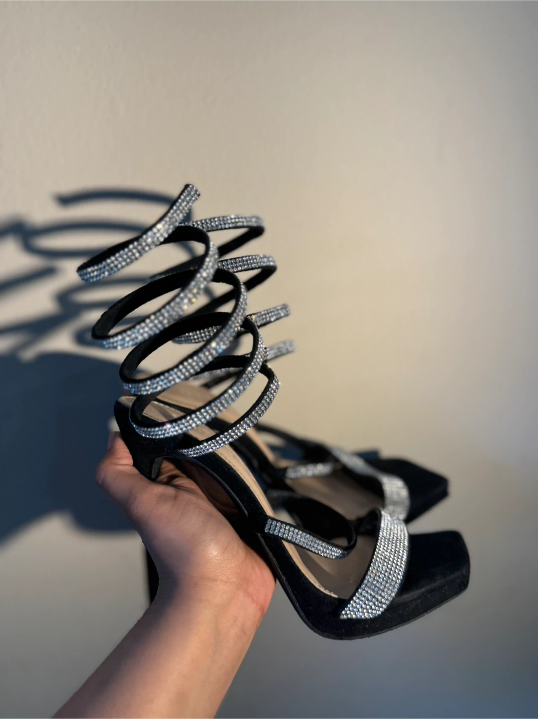 Refuge Black Rhinestone Heels - Size 7 - photo 4