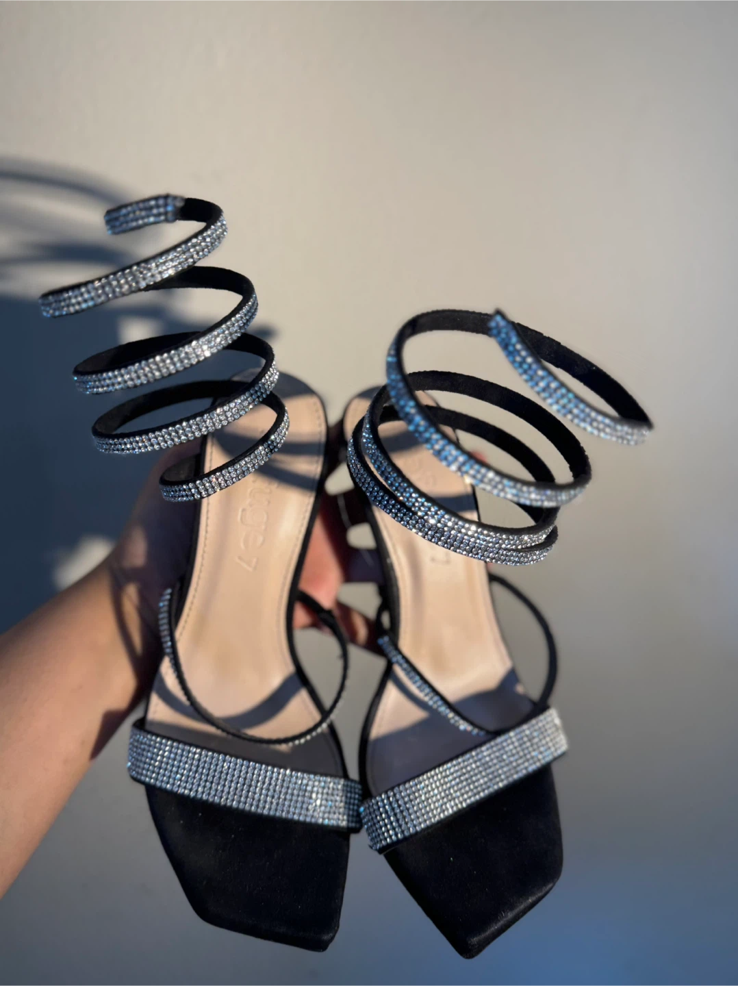Refuge Black Rhinestone Heels - Size 7 - photo 2